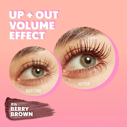 Miniatura 7 de CoverGirl Potenciador de ojos, marrón baya, rímel 3D, cepillo de fibra curvada, cera de elevación a base de plantas, para todo tipo de pestañas, uso