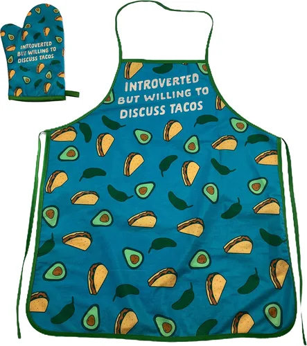 Crazy Dog T-Shirts Introvertido pero dispuesto a discutir tacos divertidos Cinco de Mayo Graphic Accesorios de cocina divertidos gráficos Ropa de