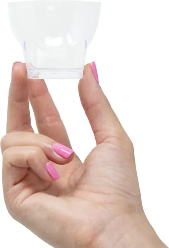 Miniatura 9 de Paquete de 48 vasos pequeños de 3 onzas para postre de ron, de grado profesional, reciclable, transparente, duradero, desechable, para bodas