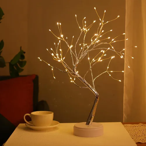 Miniatura 8 de Meonua Luces de árbol bonsái para decoración de Pascua, lámpara de árbol de luciérnaga de 20 pulgadas con 108 luces LED, alimentadas por