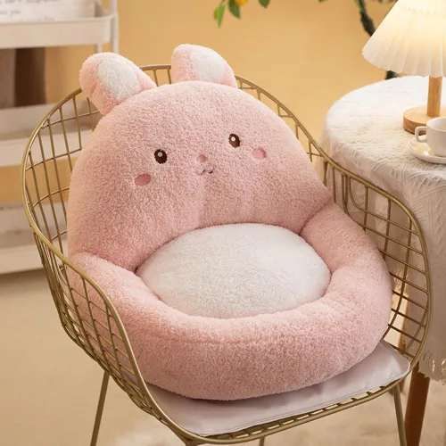 Cojines Kawaii para silla de interiores, cómodos cojines de felpa con respaldo, cojín antideslizante para silla de oficina, cojín tatami para silla
