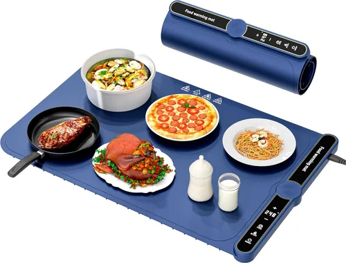 Miniatura 9 de LYSXP Tapete de calentamiento de alimentos 2025, 15 x 23.6 pulgadas, ajuste de temperatura de 9 niveles, calentador de alimentos multifuncional