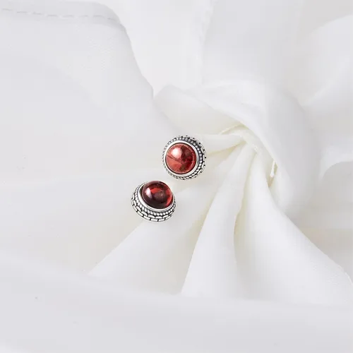 Miniatura 14 de Aretes de plata de ley con piedra natal de cristal real, joyería para mujer, moda occidental 925, envejecida, bohemia, hecha a mano, el mejor regalo