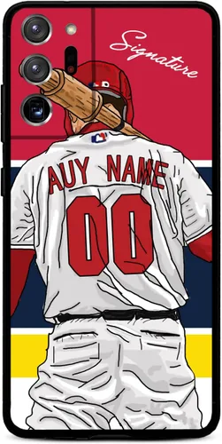 Miniatura 32 de Funda de béisbol personalizada con nombre y número para Samsung Galaxy Note 20/20 Ultra 10 Pro Note 9 8, silicona líquida con protección de cámara