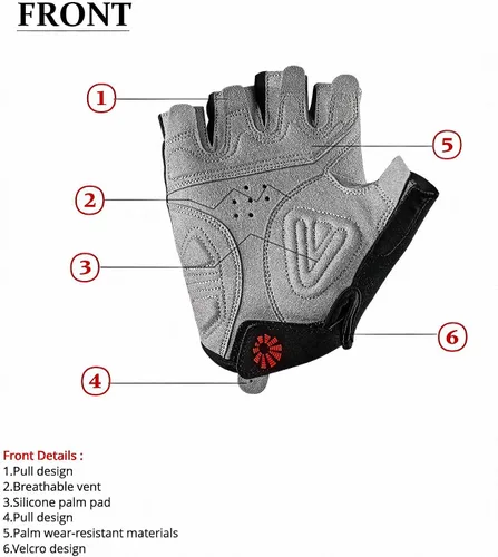 Miniatura 9 de CATEYE - Guantes de ciclismo clásicos reflectantes de dedo corto