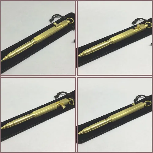 Miniatura 3 de Juego de Regalo de Bolígrafo de Acción de Cerrojo Personalizado Grabado Gratis Personalizado Bolígrafo de Latón EDC de Bolsillo con 3 Repuestos