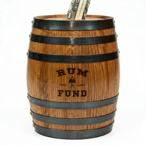 Miniatura 12 de Thousand Oaks Barrel Co. - Hucha de madera hecha a mano para adultos, ahorro de dinero para dinero real, billetes y monedas, grande de 6.5 x 4.5 x