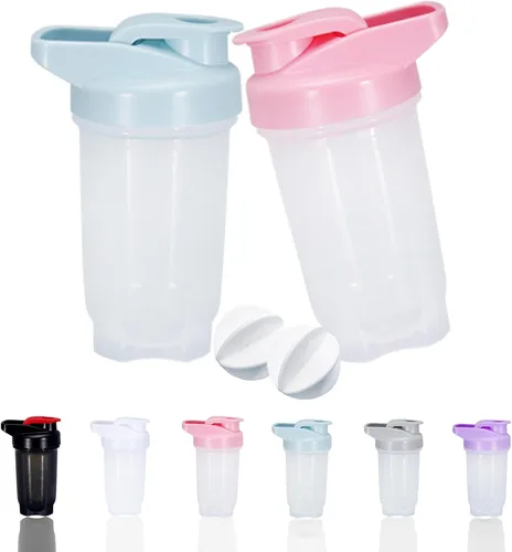 Miniatura 10 de Botella Mezcladora para Batidos de Proteína con Taza y Botella Mezcladora de 10 onzas/300ML con Bolitas Mezcladoras, Juego de Botellas Mezcladoras