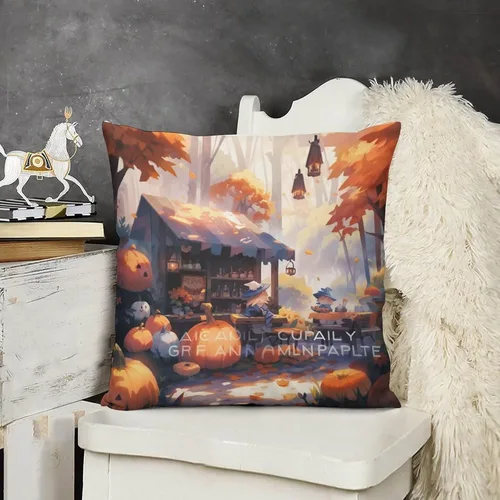 Miniatura 12 de Fundas de almohada para sofá de 12 x 12 pulgadas, diseño cuadrado de otoño y granja campestre, suave, estampado de doble cara, fundas decorativas