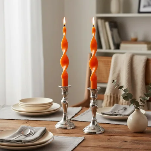 Miniatura 41 de Pink Candlesticks - Juego de 2 velas cónicas en espiral, sin perfume, de 10 pulgadas de largo, velas cónicas sin perfume para decoración del hogar