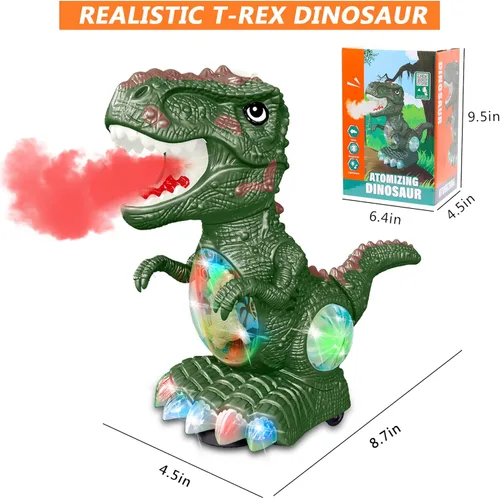 Miniatura 7 de Juguetes de dinosaurio para niños de 3 años, juguete de música de rugido y luces para niños y niñas de 3 a 4 años, juguete de dinosaurio