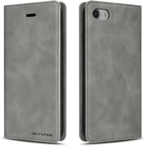 Miniatura 17 de QLTYPRI Funda para iPhone 6 Plus/6S Plus, cubierta de piel PU con tarjetero, funda tipo billetera con solapa magnética y a prueba de golpes - Vino