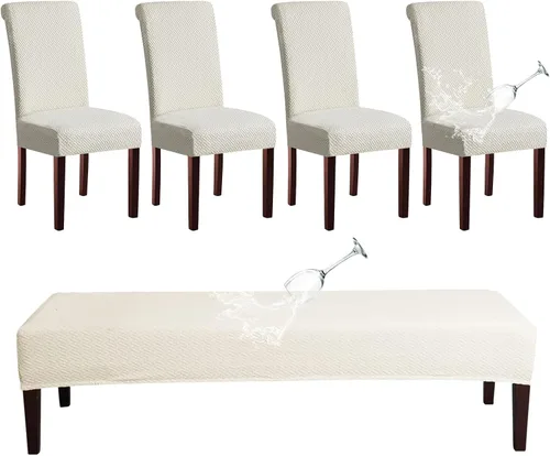 Miniatura 20 de HAOYONG Funda para Silla de Comedor con Estampado, Funda Desmontable Lavable para Silla Parsons, Protector de Asiento Desmontable para Comedor, 15