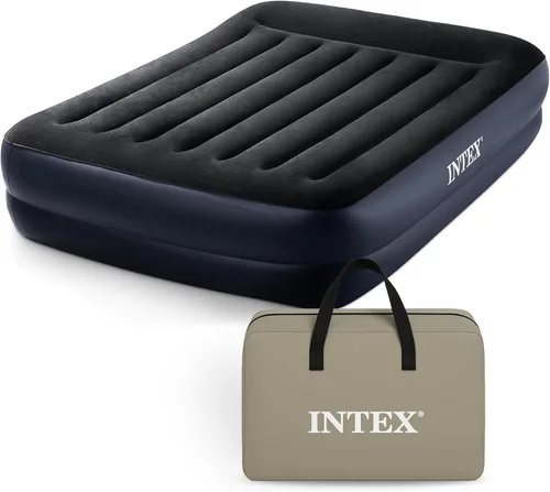 Miniatura 10 de Intex Raised Airbed Mattress with Built-in Pump, Dura-Beam Plus Pillow, Twin - Portable Inflatable Luxury Blow-Up Bed for Adults, Camping, Guests