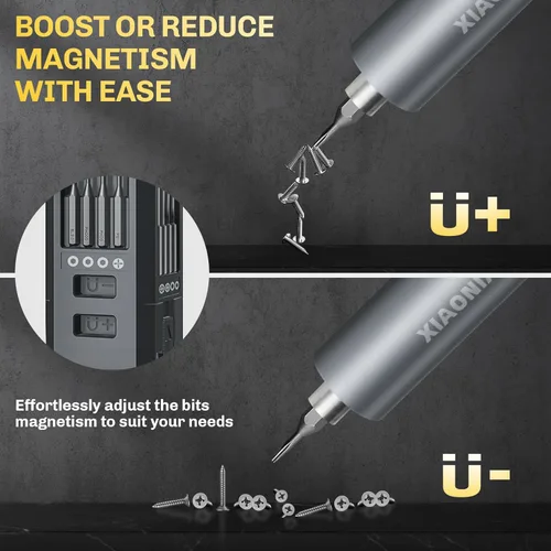 Miniatura 7 de Juego de destornilladores eléctricos de precisión de 3.7V, 50 en 1 pequeño destornillador magnético de potencia con almacenamiento, mini Gris