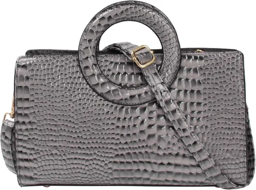 Miniatura 22 de ZLMBAGUS - Bolso de mano para mujer, diseño vintage con solapa y asa, de piel sintética, para llevar al hombro