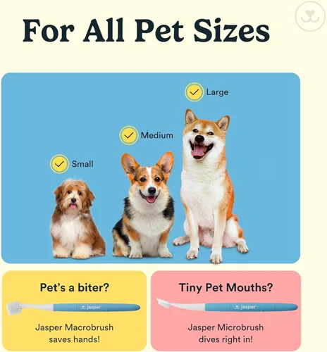 Miniatura 4 de Jasper Cepillo de dientes para perros, kit de cepillado de dientes de perro de 360 grados, cepillo de dientes para gatos, kit de cuidado dental