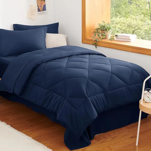 Miniatura 71 de CozyLux - Juego de edredón en una bolsa, para dormitorio universitario, todas las estaciones, edredón, sábanas y fundas para almohada y decorativas