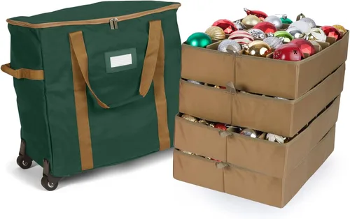Miniatura 102 de Covermates Keepsakes Bolsa de almacenamiento ajustable para adornos, poliéster resistente, separadores acolchados y bandejas FlexGrid, organizador