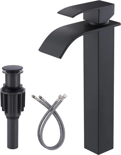 Miniatura 14 de Grifo de Baño de Bronce Frotado con Aceite: Grifo con Caño de Cascada ARCORA para Lavabo de Baño, Grifo Mezclador de Una Sola Manija, Grifo