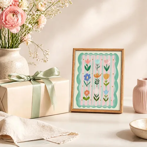 Miniatura 6 de AtterrirArt Bonito arte de pared enmarcado para guardería, 8 x 10 pulgadas, decoración de pared floral caprichosa, póster de impresiones en lienzo