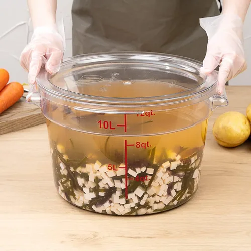 Miniatura 5 de Restaurantware Met Lux - Contenedor de almacenamiento de alimentos de 12 cuartos de galón, 1 recipiente redondo de almacenamiento comercial, tapa se