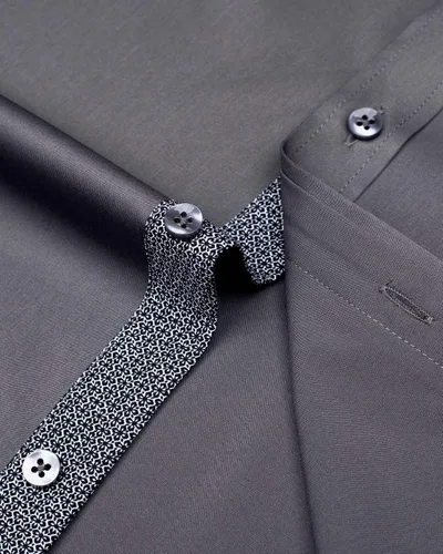 Miniatura 7 de J.VER Camisa de vestir de manga larga para hombre, estilo informal, elástica, sin arrugas, ajuste regular, abotonada