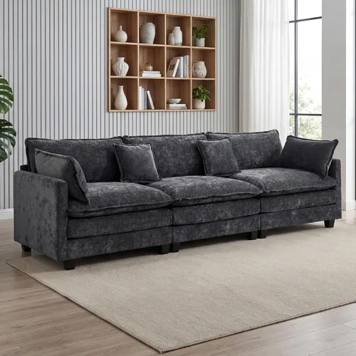 Miniatura 24 de Sofá seccional, cómodo sofá modular de nube, sofá modular de asiento profundo, sofá moderno en la nube, sofás modulares para sala de estar, Beige