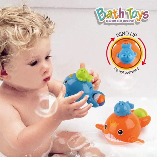 Miniatura 3 de Dwi Dowellin Juguetes de baño, juegos de pesca, ballenas de natación, juguete para la tina de baño, para niños pequeños, conjunto de peces