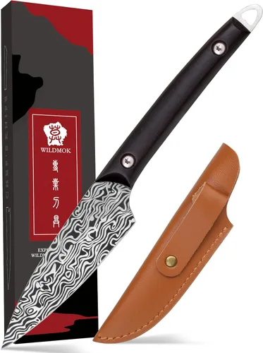 WILDMOK Cuchillo de frutas Cuchillos de acero inoxidable 3.3 pulgadas Cuchillo utilitario de corte de frutas y verduras Cuchillo de cocina con