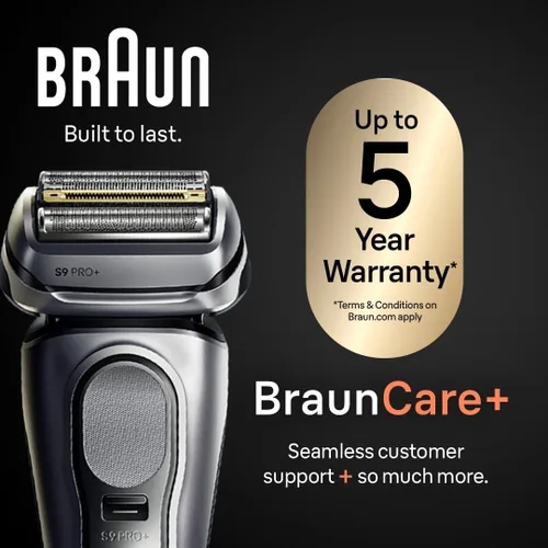 Miniatura 5 de Braun Afeitadora eléctrica Series 9 PRO+, maquinilla de afeitar húmeda y seca, Pro SensoAdapt, centro inteligente 6 en 1, 9697CC, plata