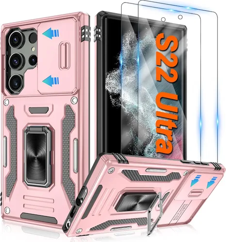 Miniatura 94 de Atump Funda para Motorola Moto G Play 2024 (4G) con [paquete de 2] protector de pantalla HD y cubierta para cámara deslizante, soporte de anillo