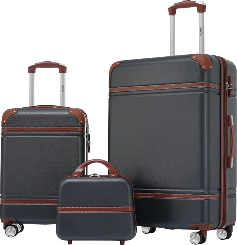 Miniatura 221 de Merax Equipaje, maleta extensible rígida con ruedas giratorias ligeras, Negro -, 40/48/52