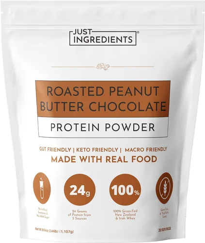 Miniatura 21 de Proteína en polvo de chocolate – Mezcla de 30 porciones con suero de leche 100% alimentado con pasto y proteínas vegetales orgánicas – rico sabor a