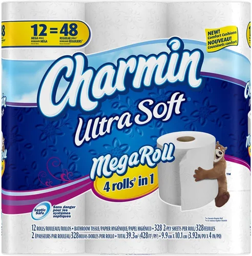Miniatura 7 de Charmin Papel higiénico ultra suave, 24 megarrollos de papel de baño = 96 rollos regulares