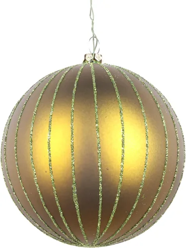 Miniatura 16 de Vickerman Adorno navideño de bola de avena mate con purpurina de 5 pulgadas. Incluye 4 piezas por bolsa.