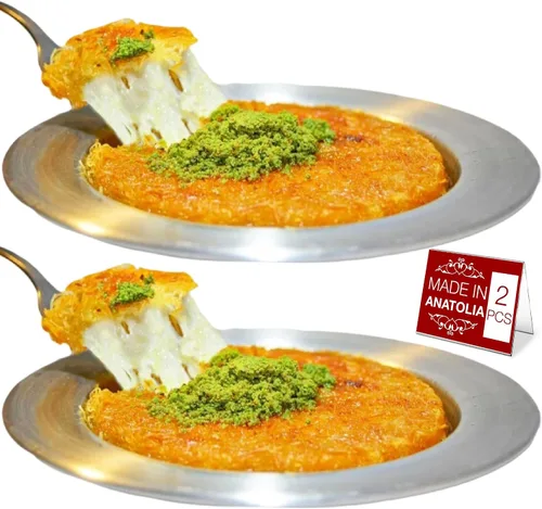 Miniatura 10 de Hakan Kunafa - Platos de servir para Kataifi Sartén de aluminio para hornear y servir Kunefe Molde para masa Knafeh Phyllo Fillo Plato