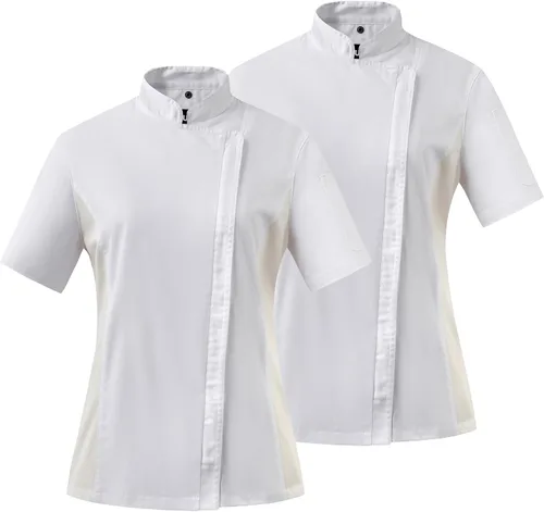 Miniatura 9 de Ubon Chaqueta de Chef para Mujer con Ventilación de Malla Lateral y Cremallera
