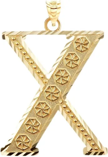 Miniatura 15 de Colgante personalizado de oro amarillo de 10 quilates con letras iniciales A-Z
