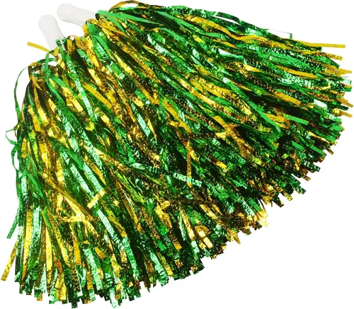 Miniatura 20 de Hooshing 12/24 unidades de pompones para porristas, pompones esponjosos metálicos brillantes para equipo de equipo deportivo, espíritu de fiesta