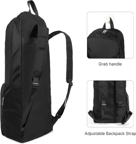 Miniatura 5 de Bolsa para esterilla de yoga, cierre de cremallera, bolsillos esenciales multifuncionales, para ejercicio, esterilla de yoga, mochila Negro