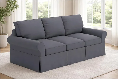 Miniatura 14 de La funda de sofá es de repuesto para sofá de 3 asientos. Se adapta a Pottery Barn PB Basic sofá de tres asientos (gris claro básico)