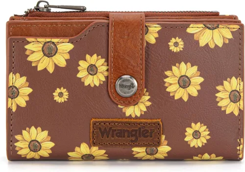Miniatura 34 de Wrangler - Billetera para mujer con tarjetero plegable, cierre y ventana para identificación