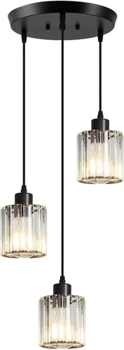 Miniatura 12 de Lámpara colgante de 3 luces, lámpara colgante para isla de cocina, iluminación colgante negra para cocina, dormitorio, pasillo, accesorios de 3