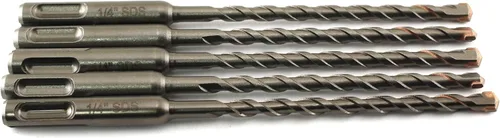 Miniatura 4 de TMAX Juego de 5 brocas de martillo giratorio SDS Plus (1/4 x 2 x 4 pulgadas) con punta de carburo para perforar hormigón, cemento, piedra, ladrillo