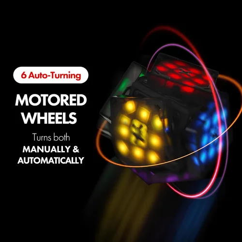 Miniatura 4 de eX-Mars Connect AI Robot Cube & Smart Cube, cubo STEM de auto-desordenamiento con 10 tipos de rompecabezas Cubo de velocidad de auto-solución