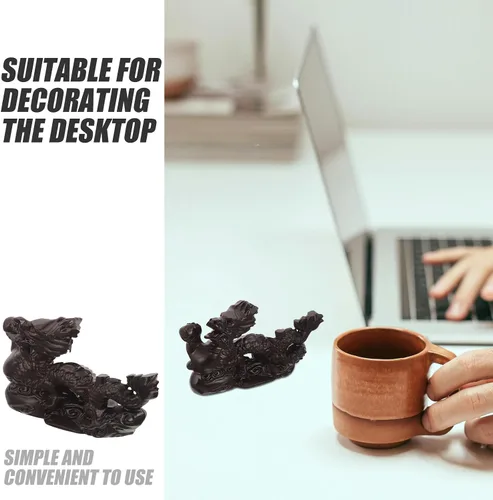 Miniatura 4 de Estatua de dragón chino – Figura de dragón tallada a mano de madera – Estatua de dragón de año nuevo chino 2024 de 4.7 in Fengshui Escultura