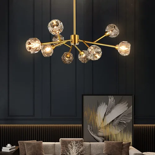 Miniatura 17 de Weesalife Sputnik - Candelabros para comedor sobre mesa, modernos candelabros de cristal, 6 luces negras para sala de estar, dormitorio, isla