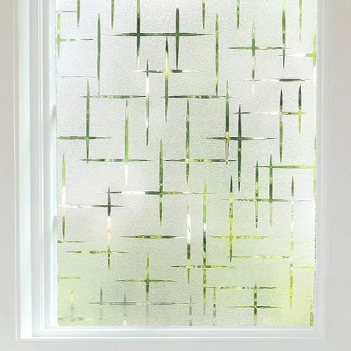 Finnez Película esmerilada para ventana, no adhesiva, película de privacidad de adherencia estática para vidrio, sin pegamento, adhesivo decorativo