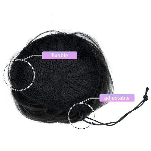 Miniatura 3 de 2 extensiones de moño de cabello, accesorio de peluca, extensiones de cabello rizado y ondulado, extensiones de cabello recogido, extensión de moño